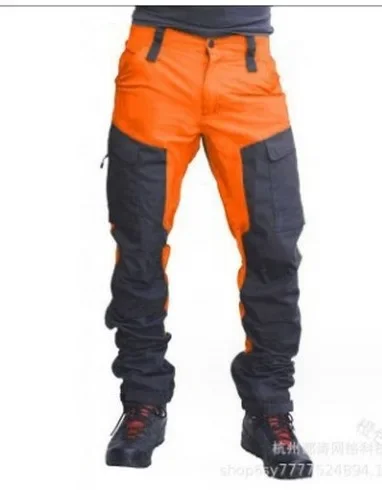 

Мужские брюки-карго, новинка 2023 года, длинные прямые однотонные повседневные брюки, свободные брюки с высокой талией и карманами на молнии, обычные простые брюки на осень