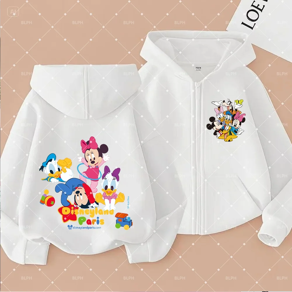 

Милая детская толстовка на молнии с изображением Минни Маус от Disney для девочек, мягкий и удобный детский пуловер с очаровательным дизайном