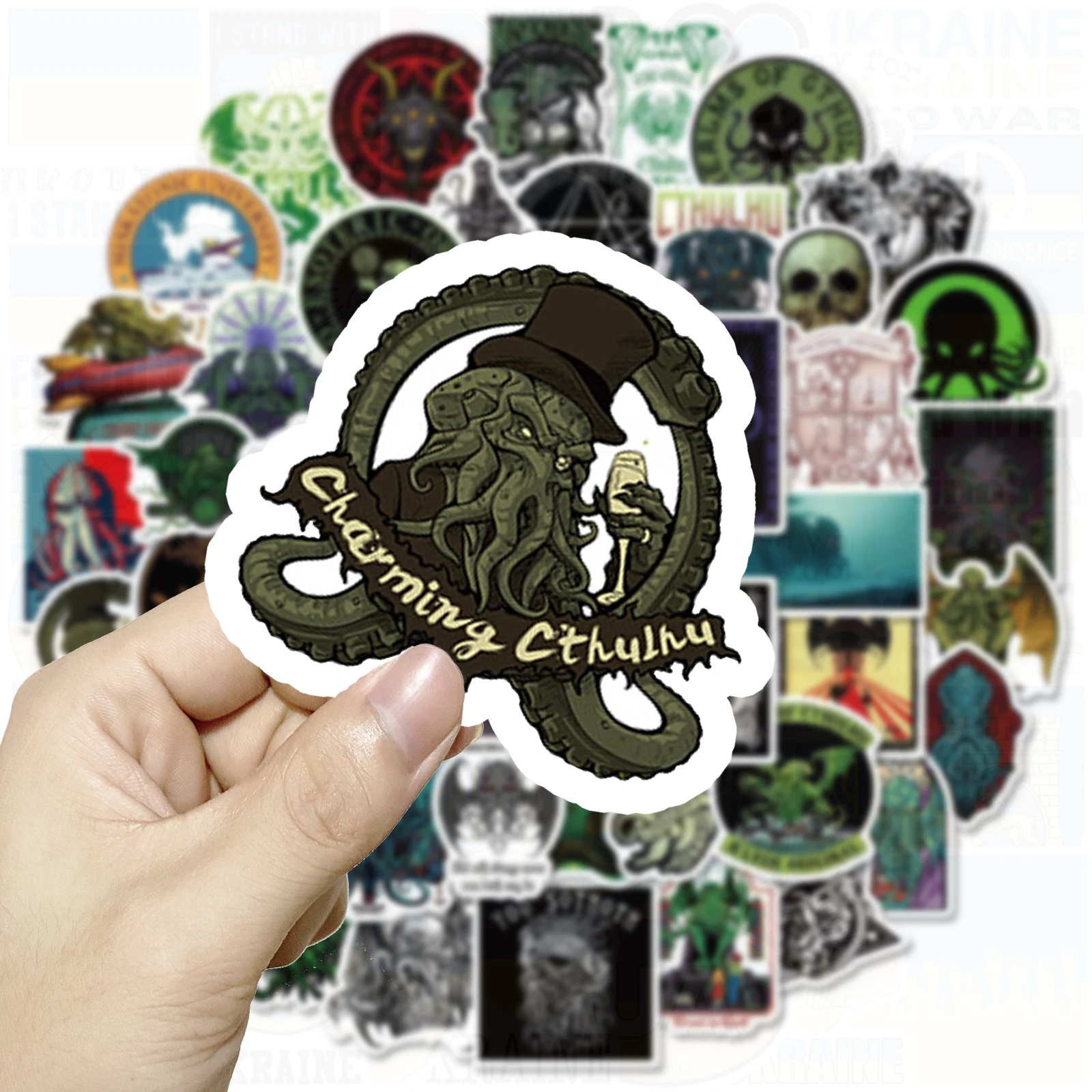 10/50PCS Horror Great Cthulhu Mythos Stickers Laptop Skateboard Suitcase Phone Luggage Decal Cartoon Stickers Children Toy Gift