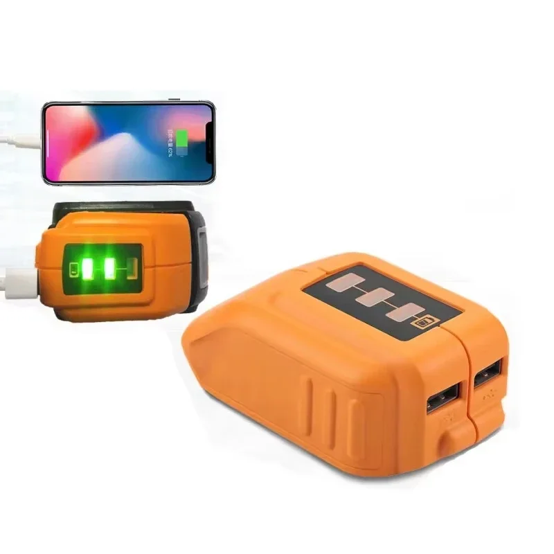 USB Converter Charger DCB090 For DEWALT 14.4V 18V 20V Li-ion Battery USB Device Charging Adapter Power Supply
