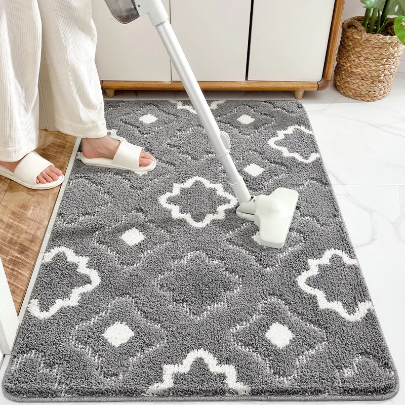 Doormats Entrance Door Rug Modern Scraping Sand And Dust Washable Minimalist Geometric Pattern Carpet Polyester Mat