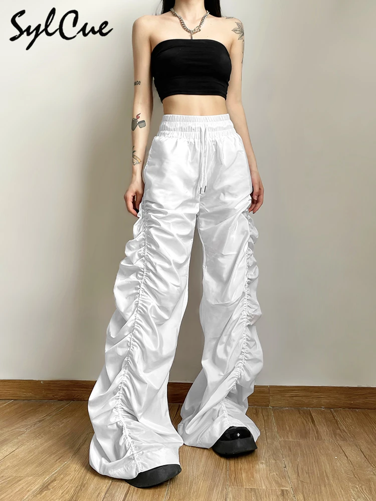 Nibber Fashion Trend Personalized Self-Confidence Avant-Garde Cool All-Match Casual Loose Girl High Waist Wide Leg Lantern Pants