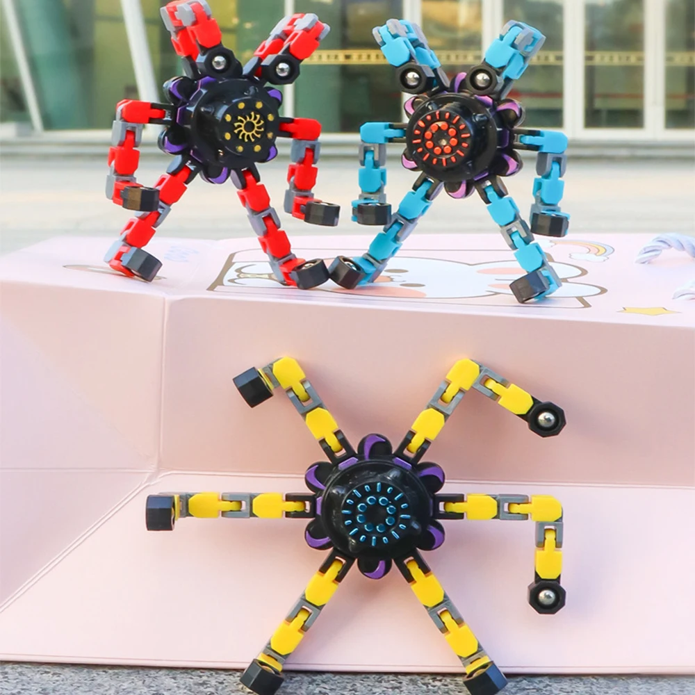 Fidget Spinner chaîne jouets déformés pour enfants Antistress main Spinner Vent jouets adulte soulagement du Stress Fidget sensoriel gyroscope cadeau