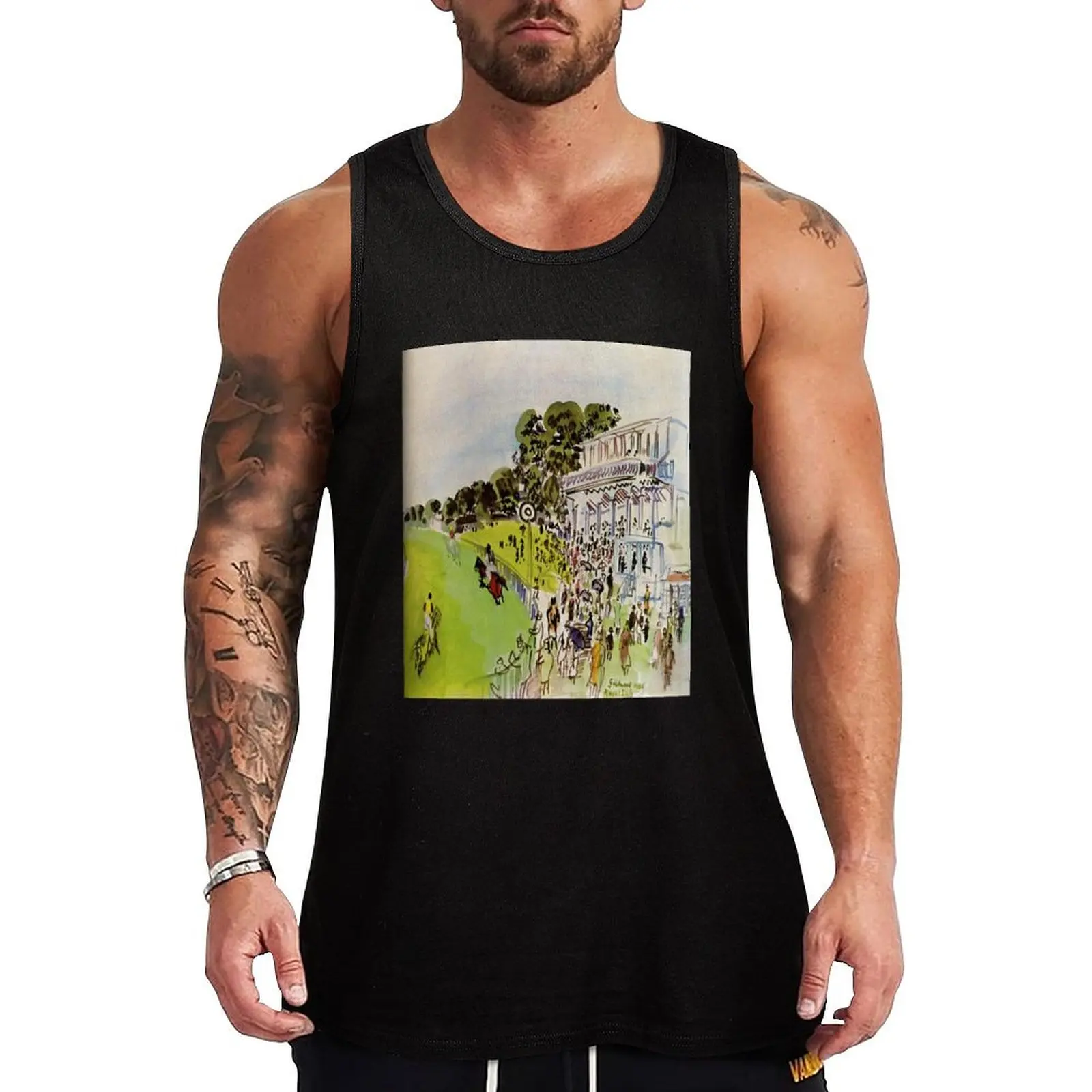 Artwork by Raoul Dufy Tank Top sleeveless gym shirt man fitness bodybuilding t shirt