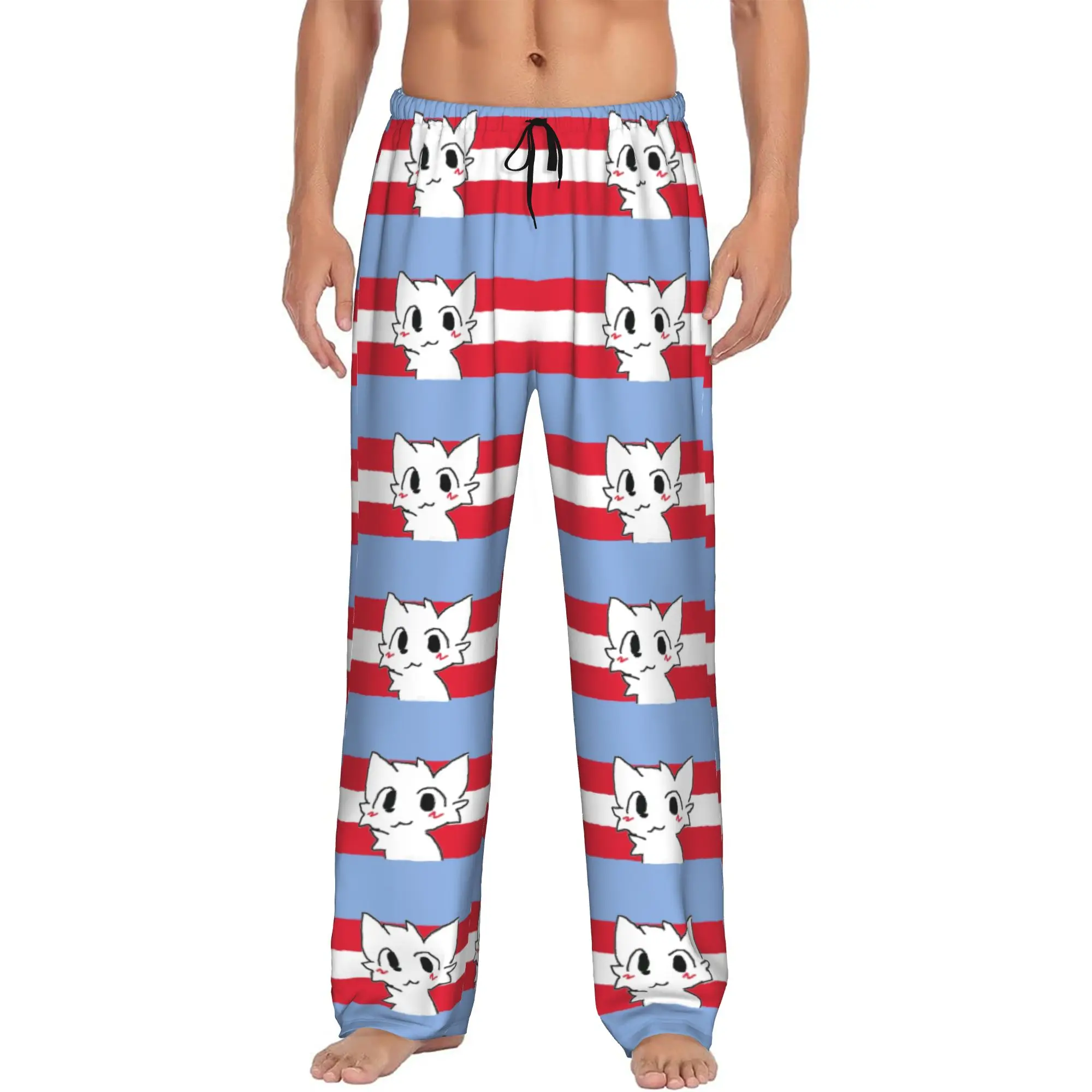 

Custom Print Boykisser Silly Cat Pajama Pants Men Cute Cartoon Sleep Sleepwear Bottoms with Pockets