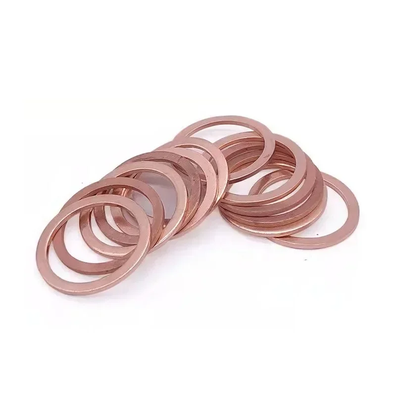 ปะเก็นทองแดง M6 M8 M9 M10 M12 M14 M16 M18 M20 ความหนา 1 มม./1.5 มม./2 มม.ทองแดง Marine ปะเก็น Crush เครื่องซักผ้าแบนซีลแหวนข้อต่อ