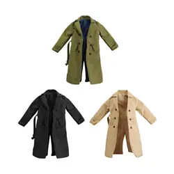1/12 Men Women Trench Coat Miniature Clothing Costume Handmade Doll Clothes for 6in Male Female Soldiers Figures Accessories