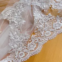 Soft Bride Lace Border Trimming, Wedding Dress, Headscarf Edging, DIY Sewing Accessories, Lace Fabric, RS914, 2-5 Yards/Pack