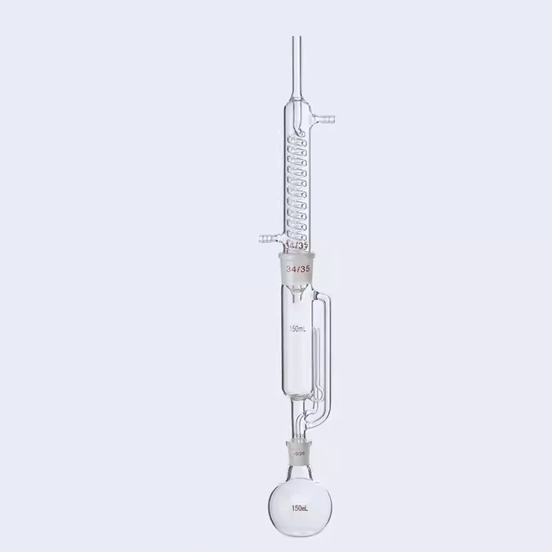 Snake-shaped fat extractor 150ml Soxhlet extraction extractor glass fat extractor experimental extractor