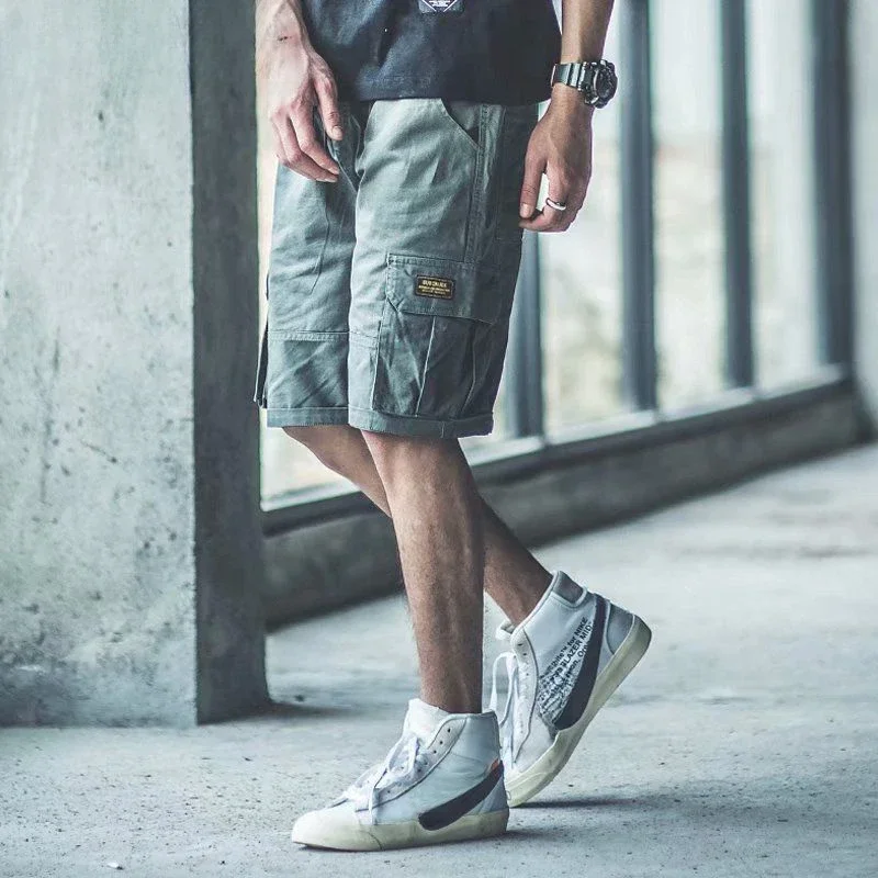 Male Short Pants Baggy Bermuda Long Loose Half Men\'s Cargo Shorts Black Wide Clothes Summer Comfortable Elegant Y2k Jorts