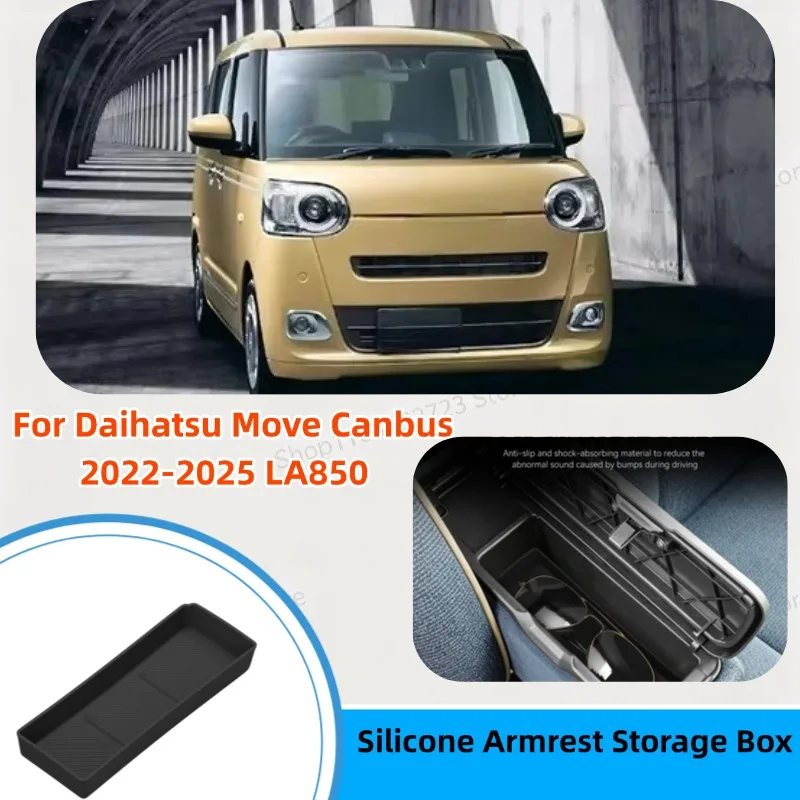 Silicone Armrest Storage Box For Daihatsu Move Canbus 2022-2025 LA850 Center Console Organizer Tray Interior Accessories