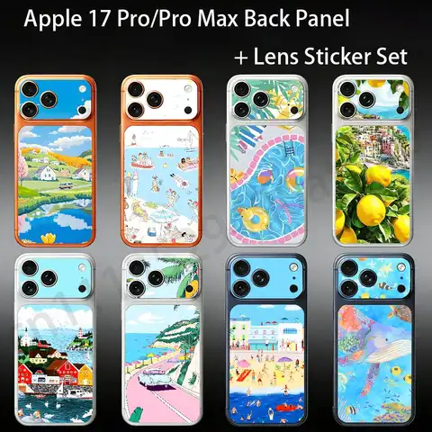 Creative Style Vacation Beach Venice For iPhone 17Pro/ProMax Battry Back Cover with Camera Decal Skin Rear Protective Sticker