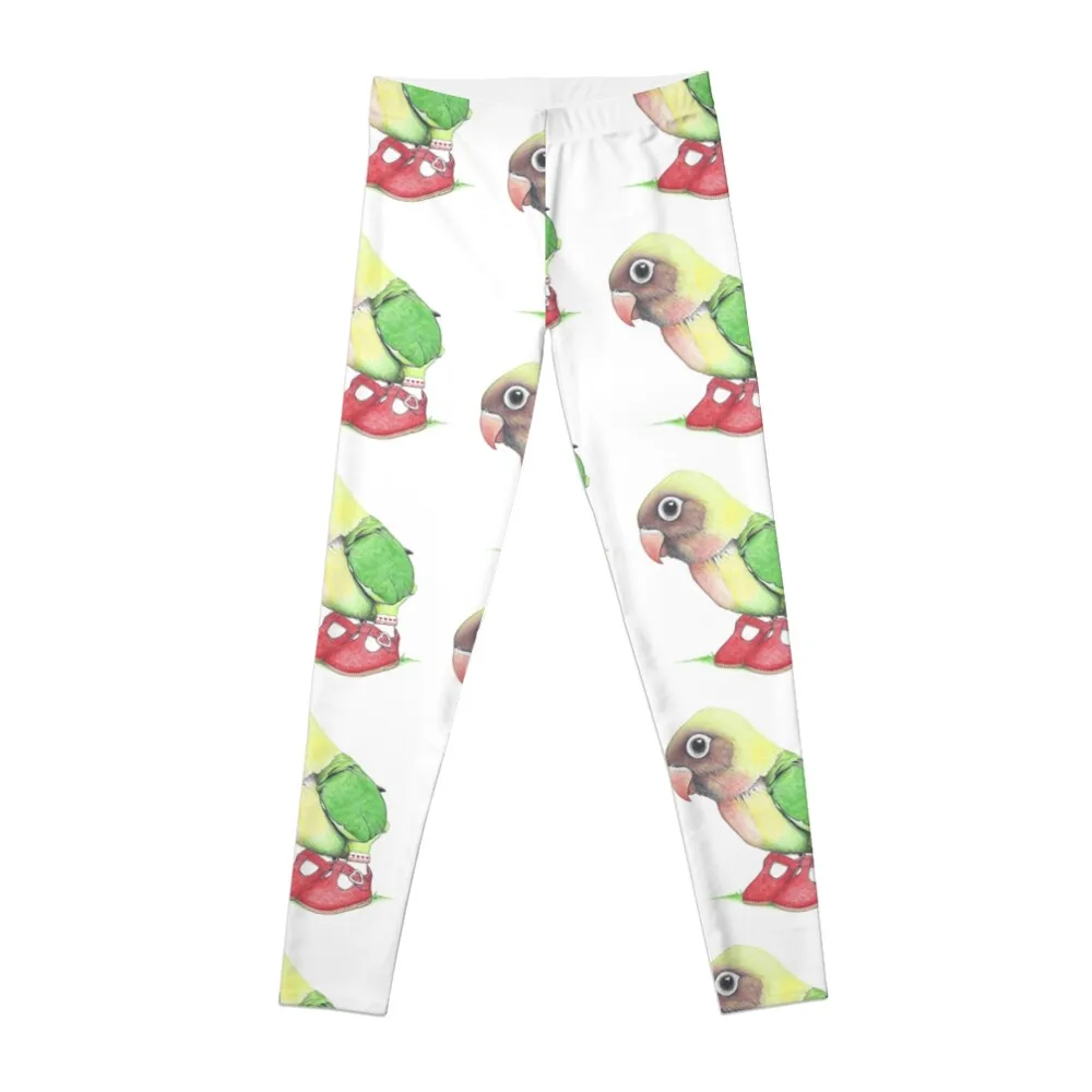 

Lovebird Chick in Heart Buckle Shoes Leggings workout shorts sportswear for gym for girls Womens Leggings