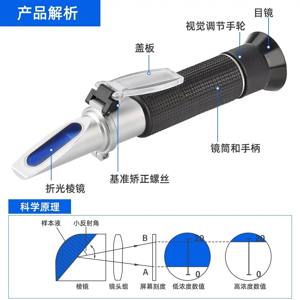 Seawater Salinity Meter High Precision Marine Aquaculture Salinity Refractometer Household Portable Refractometer Hydrometer