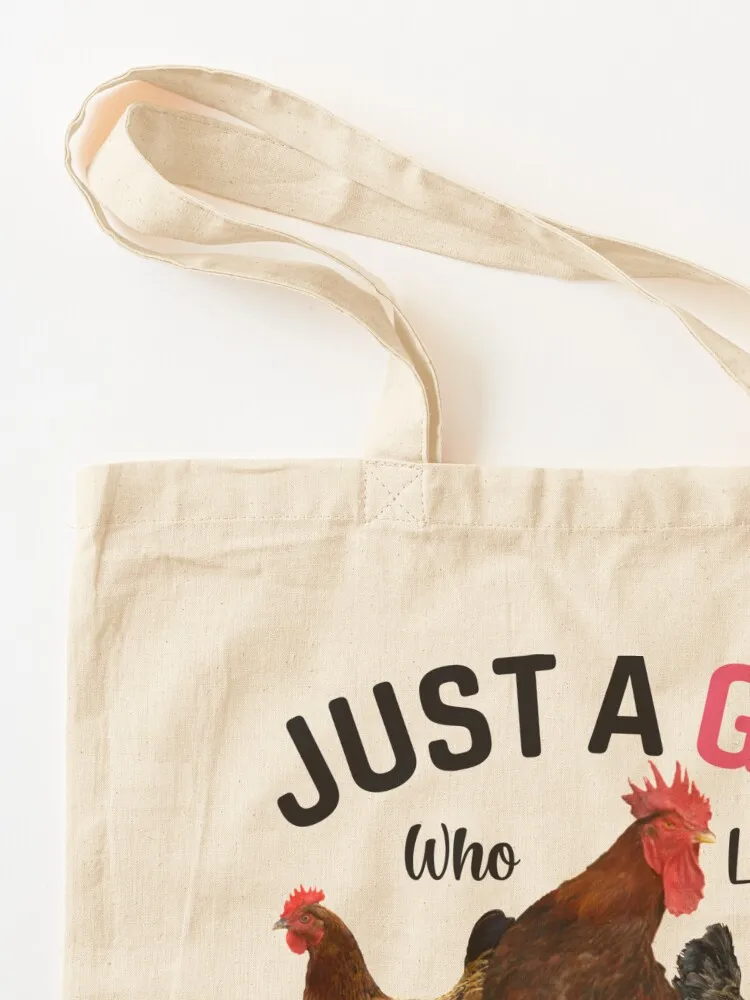 Just A Girl Who Loves Chickens, Floral Farmer Girl Gifts Tote Bag Gift bags tote bags men hand bag