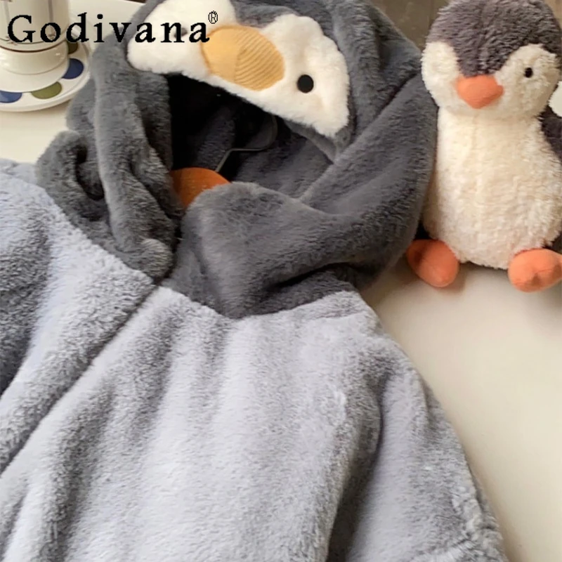 Manga longa fofo macio casaco bonito para mulheres original com capuz bonito parkas de algodão feminino estilo japonês solto doce parkas