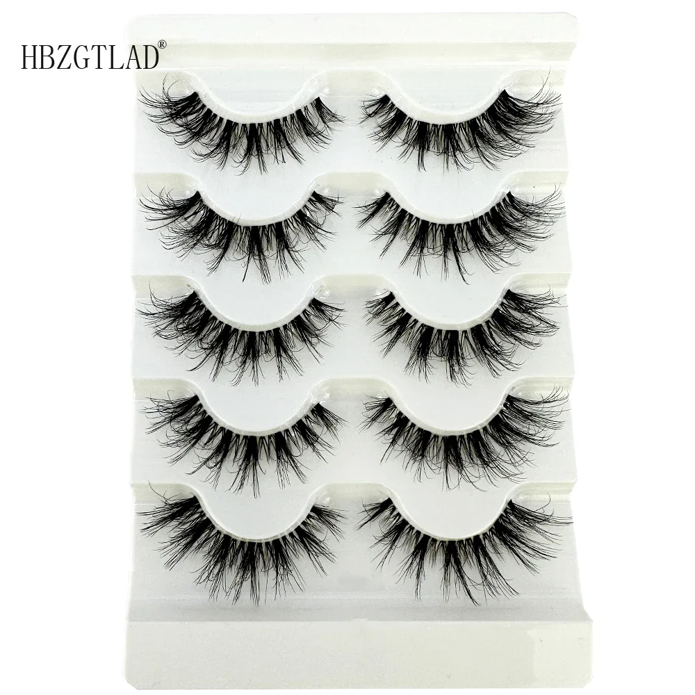 ใหม่ 5 คู่ขนตาปลอม CLEAR Band EyeLashes Crisscross โปร่งใส Band ขนตาปลอม Handmade Dramatic Lashes Upper Lash