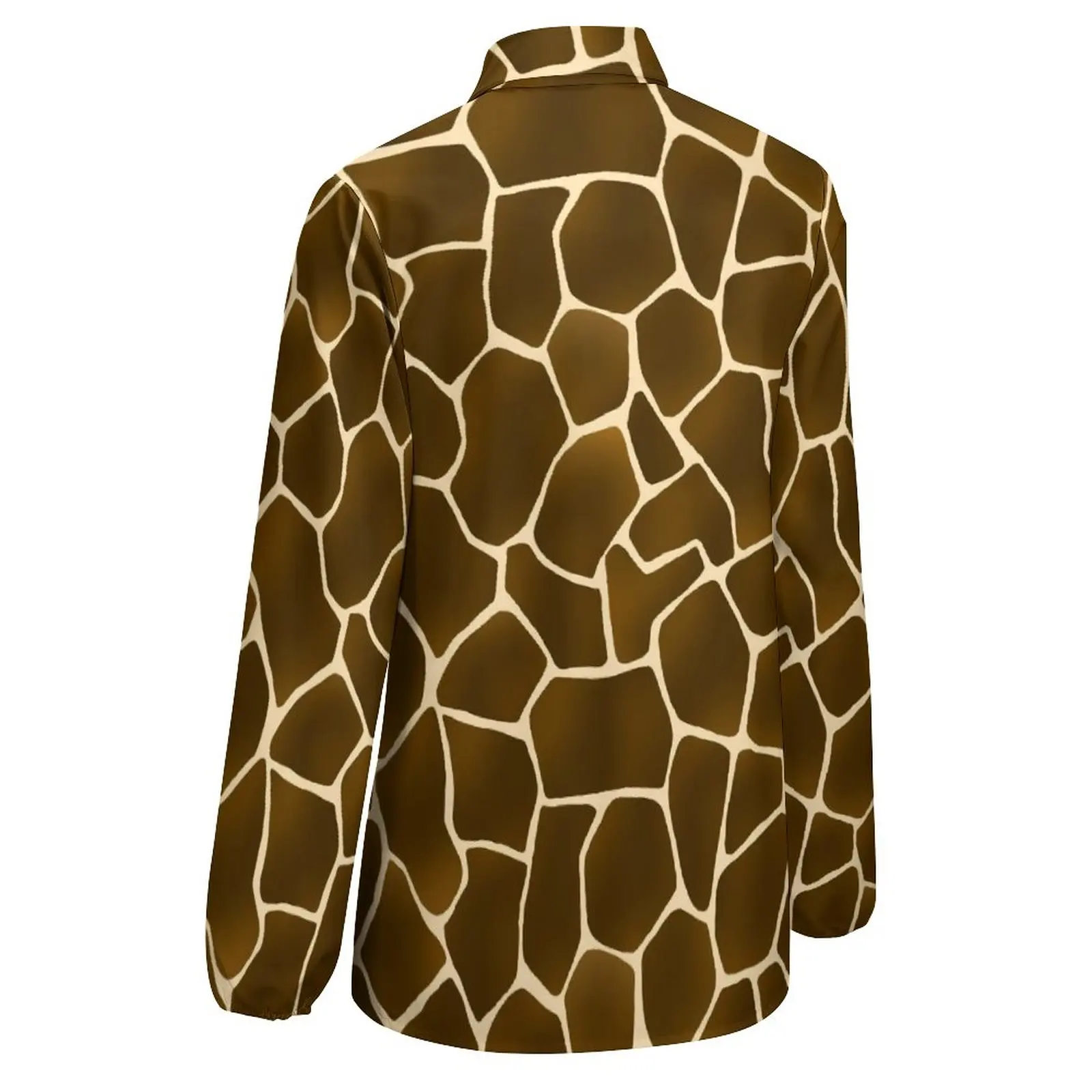 Giraffe Skin Print Blouse Long Sleeve Wild Animal Office Work Blouses Woman Simple Oversize Shirt Print Clothing Gift Idea