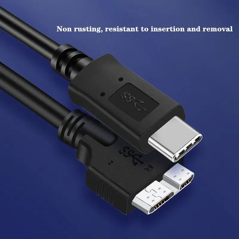 كابل بيانات USB Type-C 3.1 إلى Micro B USB 3.0 بطول 17 سم، ماك بوك 12 بوصة متصل بمحرك الأقراص الصلبة المحمول