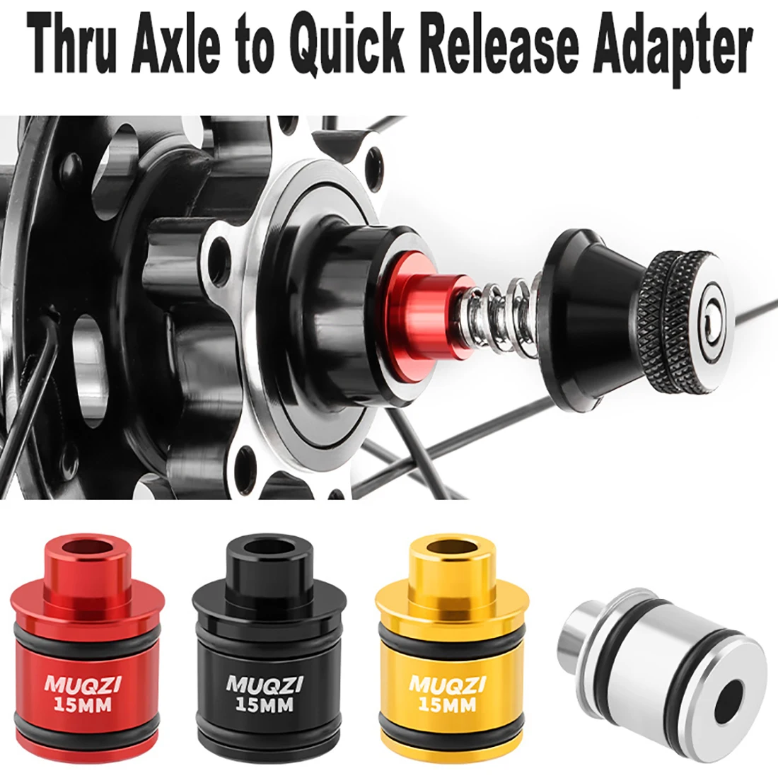 1Pair Bike Hub Thru Axle Conversion QR Adapter 12 Hub 15mm/12mm Through Axle To 9mm Quick Release Flower Drum MTB Bicycle Hubs