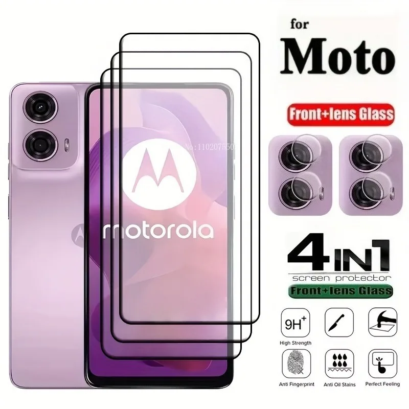 

[4-IN-1]2Pcs HD Tempered Glass+2Pcs Camera Lens Protector for Motorola Moto Edge 50 Fusion 60 Pro 50 Neo 40 Pro 60 Stylus 30 Pro