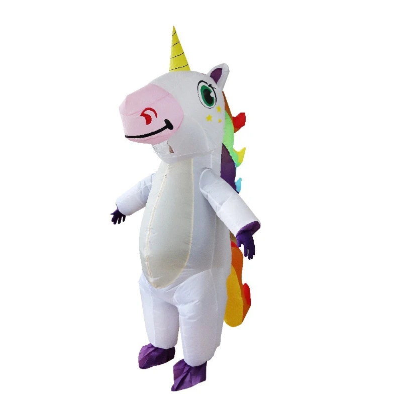 زي يونيكورن قابل للنفخ للبالغين - فستان تنكري لكامل الجسم للهالوين والكرنفال وعيد الميلاد وأزياء الحفلات