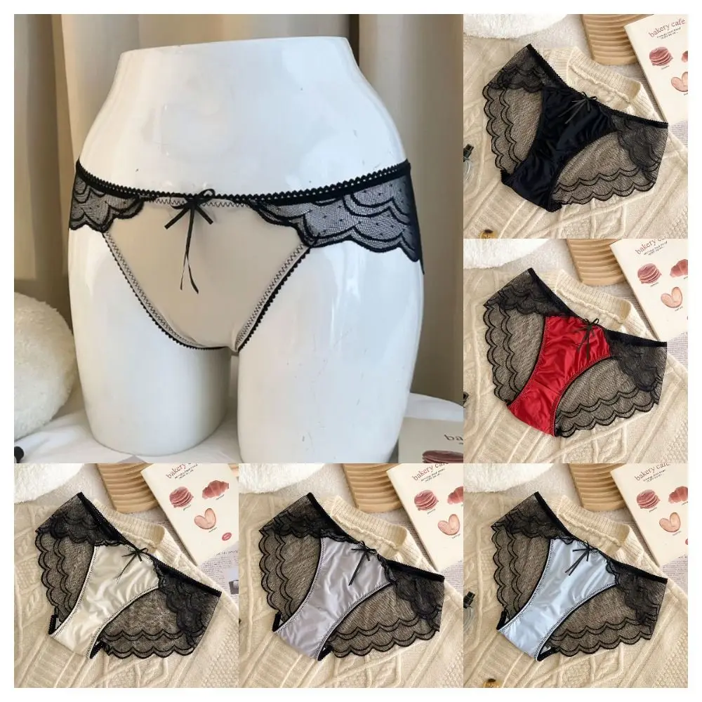 

Spicy Low Waist Lace Panties Ultra-thin Transparent Seamless Lace Briefs Intimates Traceless Women's Mesh Underpants Girls