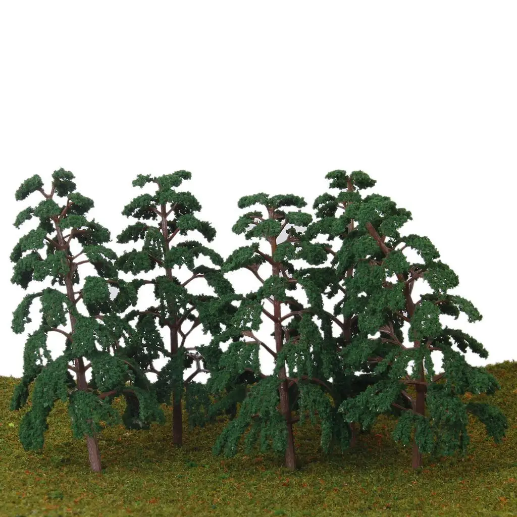 5pcs Train Model Pine Trees Railway Layout Street Park Scenery O S Scale 1:50-75