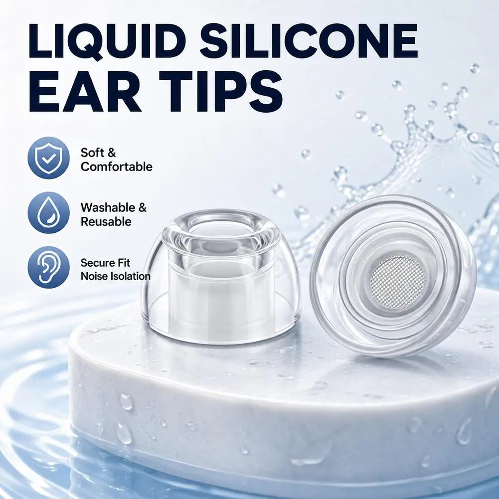 High Transparent Liquid Silicone Replacement Ear Tips For AirPods Pro 3 Dual Layer Airtight Noise Isolation Bluetooth Earbuds view 2