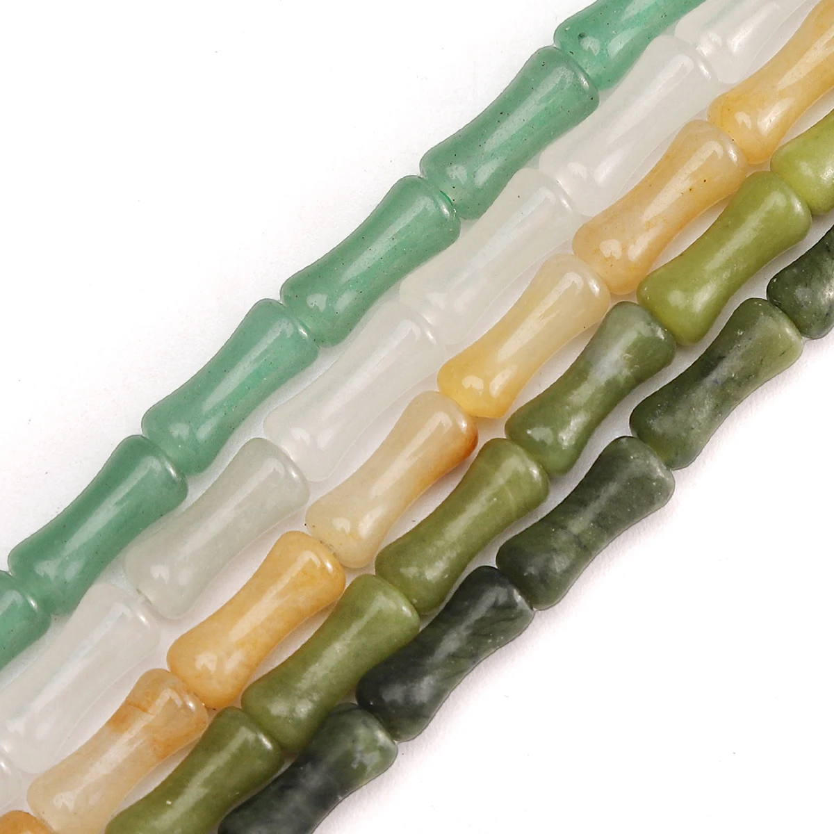 

5x12mm 5pcs Gemstone Beads Green Bamboo Knot beading Bracelet Pendant Charms Earrings DIY DIY Handmade Crafts Accessories