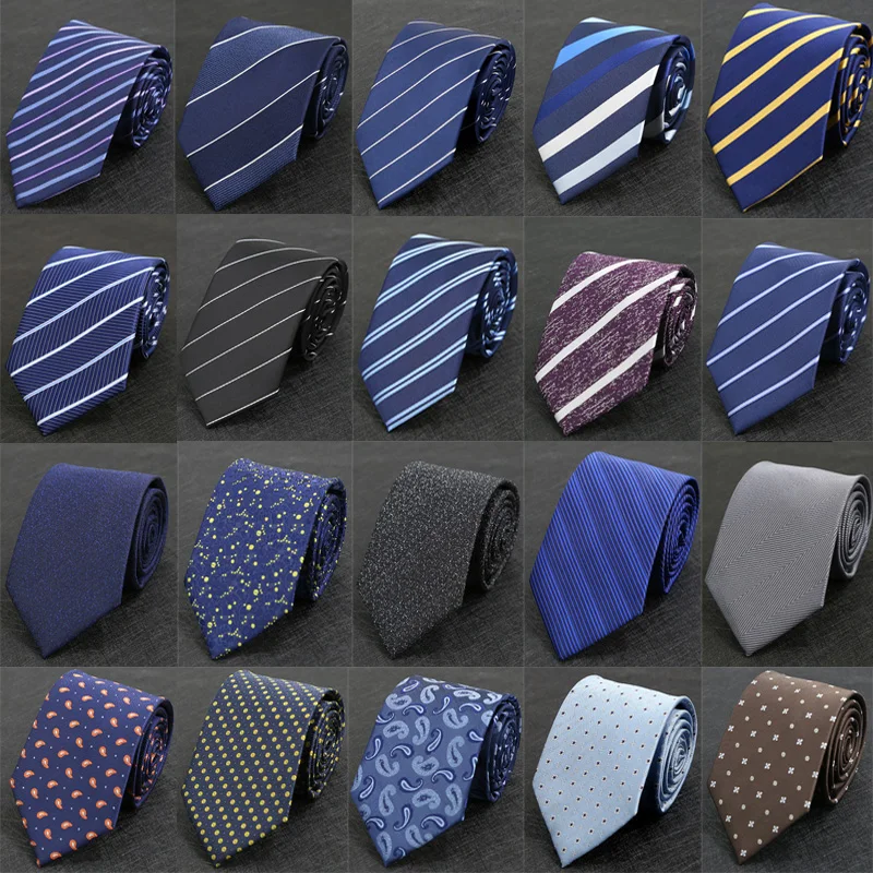 100 styles Polyester 8cm Necktie for Men Business Meeting Gravatas Men's Formal Striped Solid Tie Shirt Accessories Formal Dress