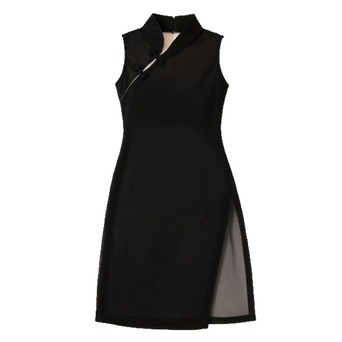 

Сексуальное прозрачное сетчатое платье-ципао с высоким разрезом для женщин, соблазнительное нижнее белье, горячее эротическое платье