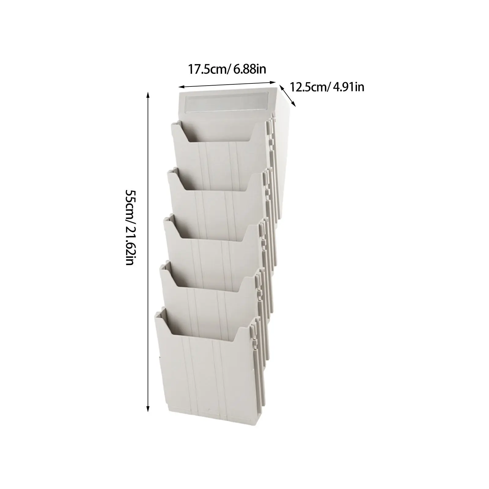 Wall Mounted Magazine Holder Expandable 5 Slot Adjustable File Organizer Office Document Storage Rack Hanging File Holder