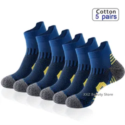 5 Pairs Professional Fitness Sports Socks Towel Bottom Non-Slip Running Socks Men Women Quick-Drying Basketball Training Sock