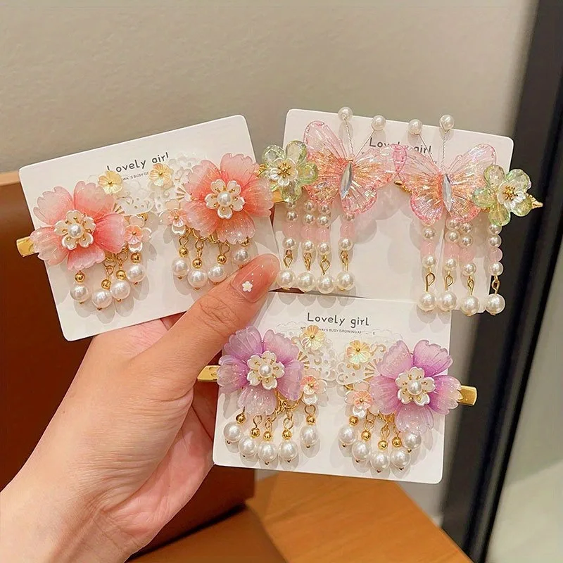 2pc Cute Women's Boutique Hair Accessories Resin Sweet Cute Hair Clips Suitable for Girls' Daily Activities Wear Elegant Hairpin