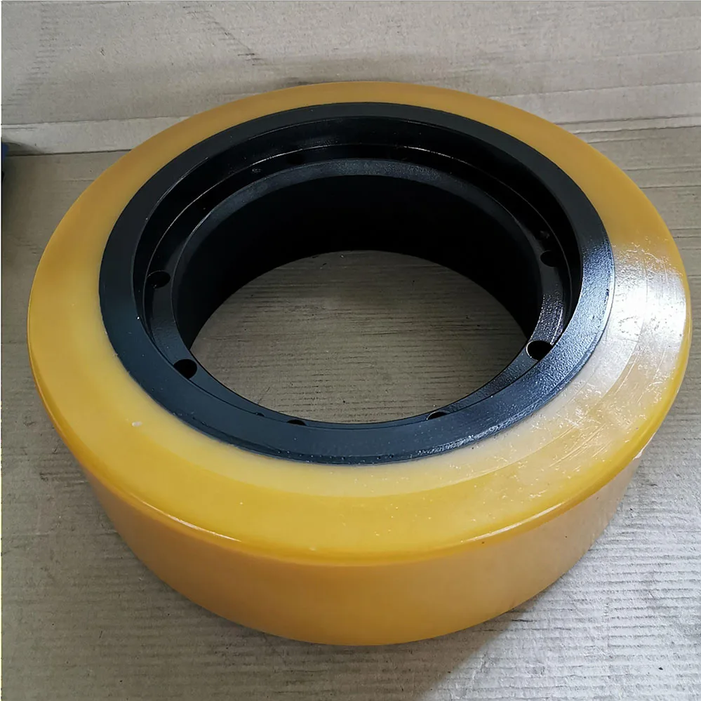 12'' PU Wheels 300x100 Caster wheel Polyurethane Wheel parts AGV Tire with bearing industrial solid tire