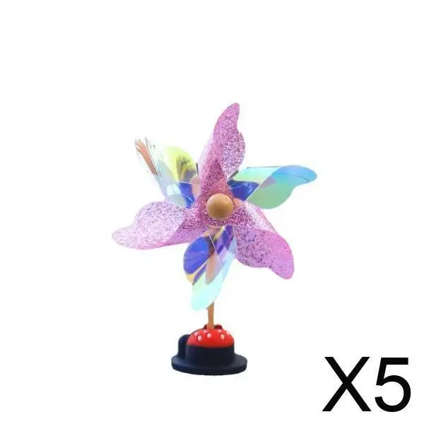 

3D Windmill Car Statue Plastic Ornament Crafts Dashboard Decoration for Vehicle Interior Center Console