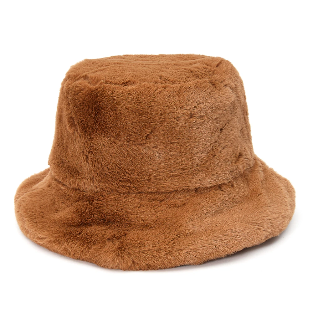 Herbst Winter Korea Faux Pelz Warme Eimer Hüte Frauen Mode Weichen Samt Breiter Krempe Fischer Hut Damen Outdoor Furly hut – Detail 8