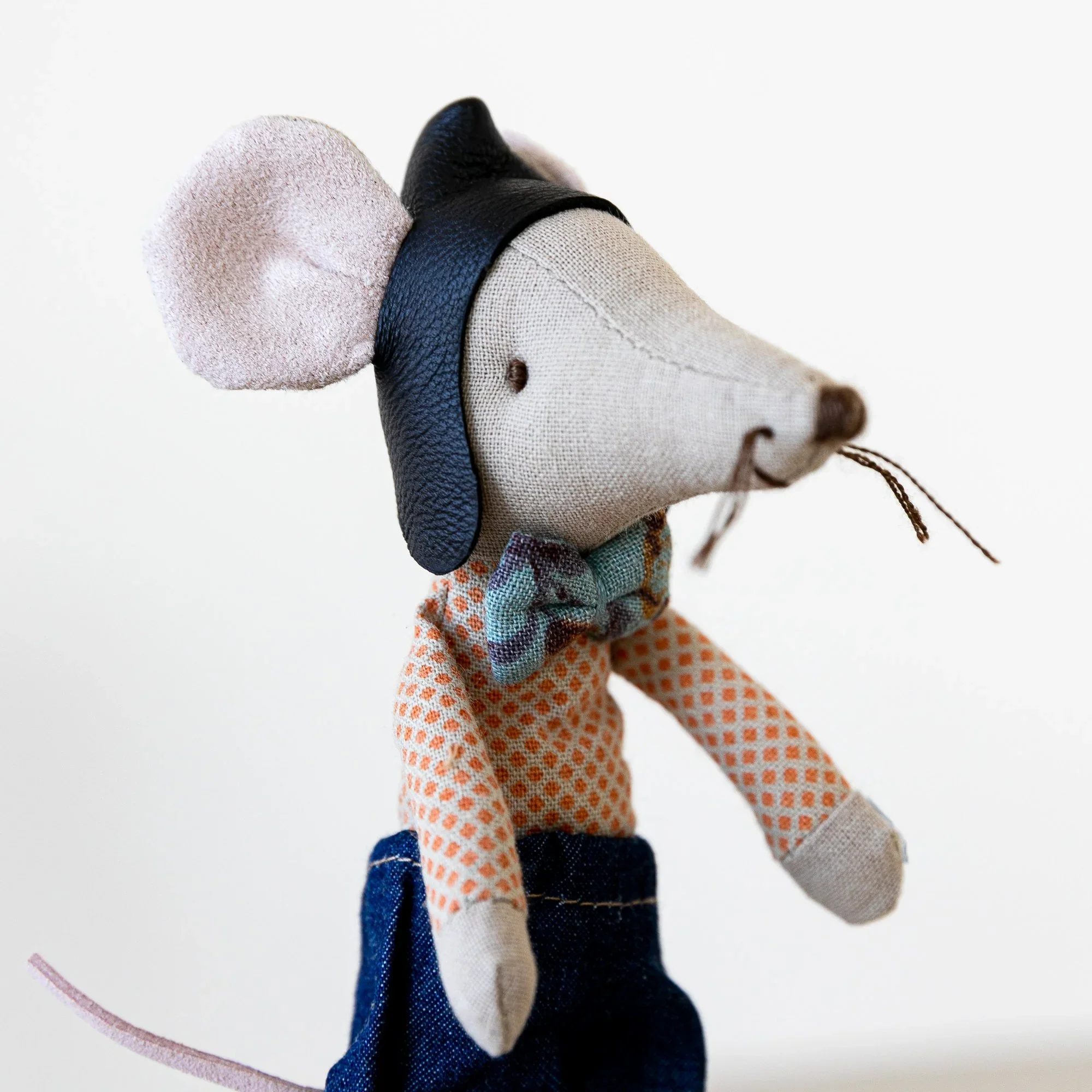 R​acer Dad Mouse Cute Handcraft Collective Little Mouse for Doll House Pocket Plushie stuffed Animal Doll