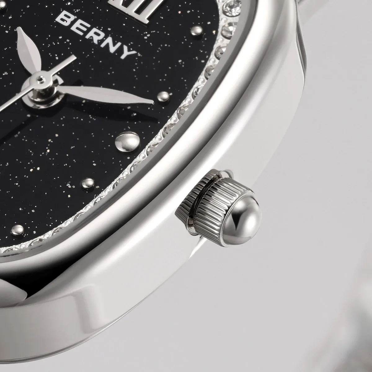 BERNY Uhren für Damen, oval, lässig, elegant, Damen-Quarzuhr, leicht, modisch, für Mädchen, Kleid, Edelstahl-Armbanduhr – Detail 5