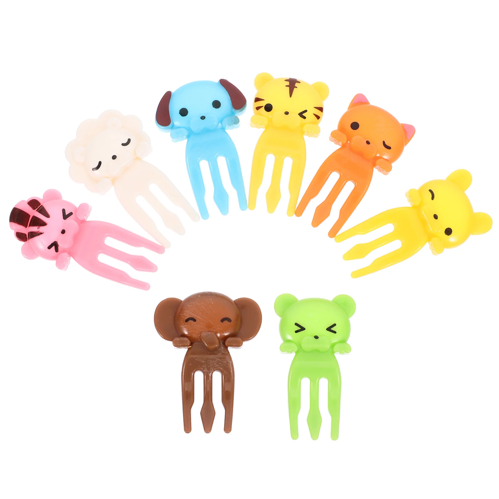 

8 Pcs Fruit Fork Cartoon Animals Bento Forks Fruitful Decorate Dessert Plastic Child Fruits