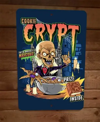 Cookie Crypt Cereal Tales From the Keeper Horror Parody 8x12 Metal Wall Sign