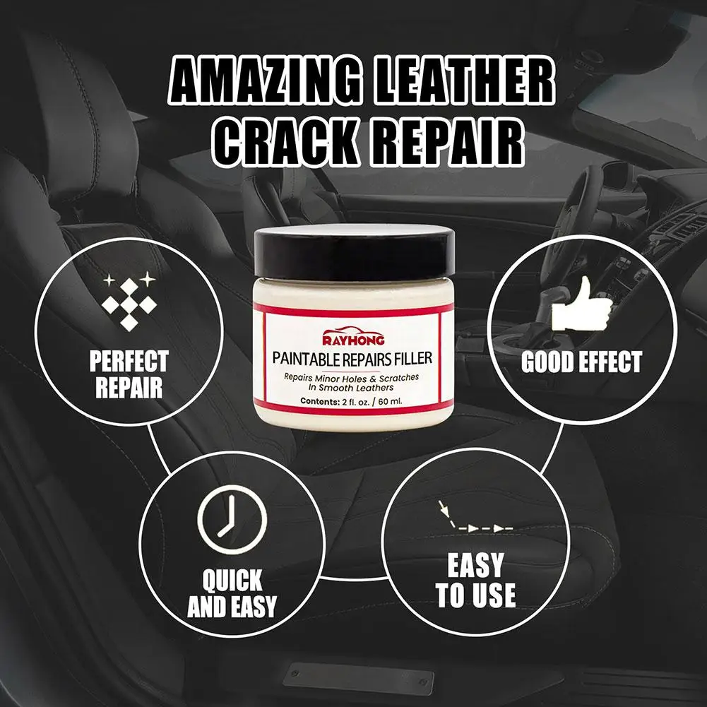 Car Home Leather Filler Repair Cream Vinyl Scratch Restoration Cracks Rips Tool Liquid Skin Cleaner Car Accessories Repair  20ml