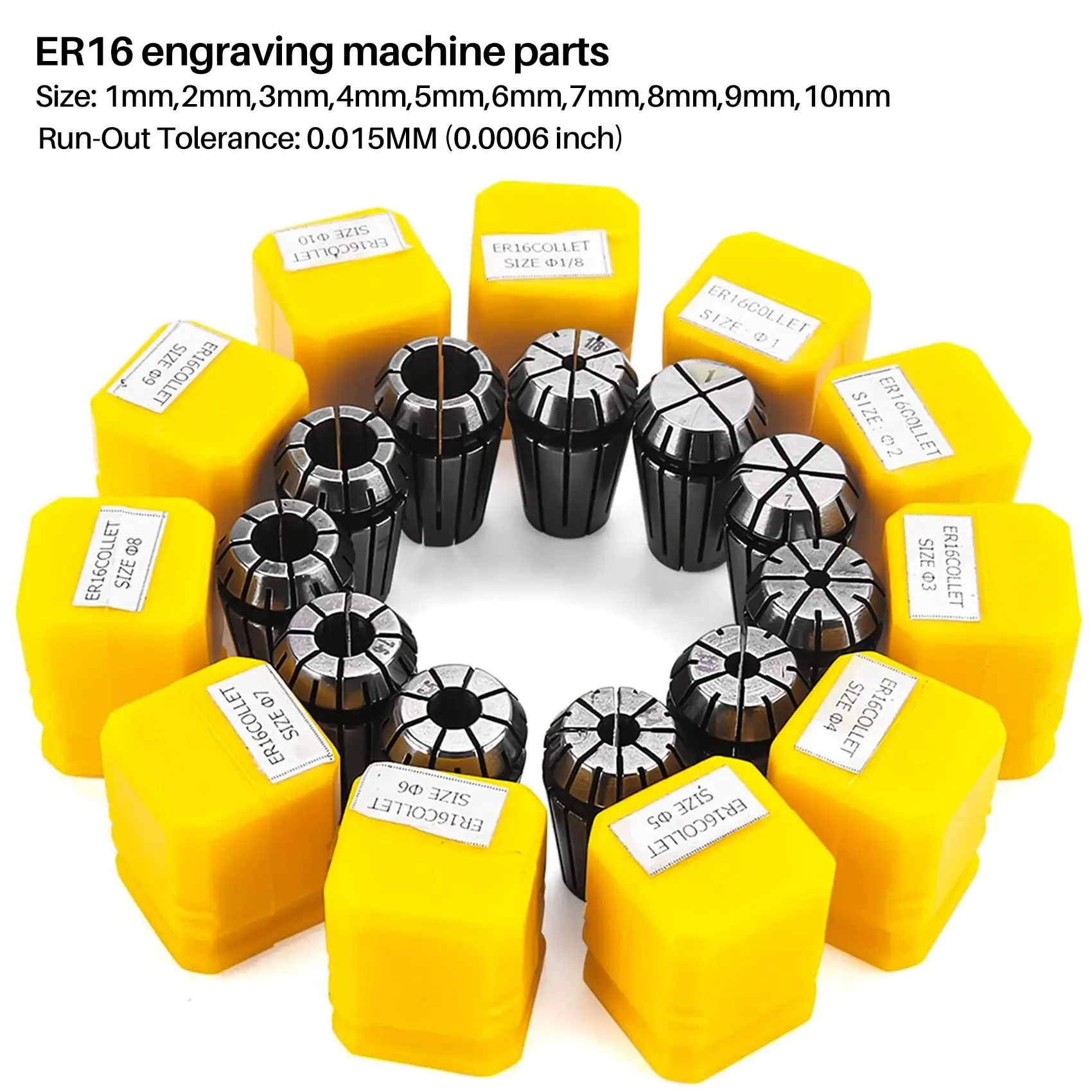 [B17B!】 10Pcs/Set Ultra Precision ER16 1-10MM Spring Collet Set For CNC Milling Lathe Tool Engraving Machine