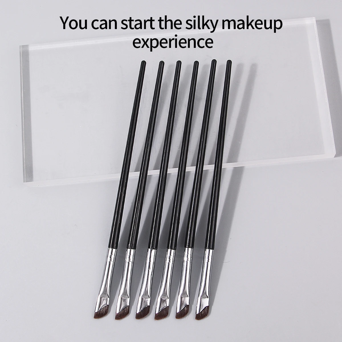 6pcs ultra-thin sickle bevel eyeliner brush, eye corner, eyelid, undereye brush, eyebrow brush, eye makeup brush tool