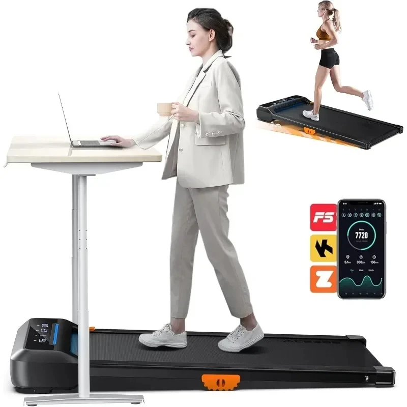 

Under Desk Treadmill for Home Office, Manual Incline Portable Treadmill with Remote Control/APP and Standing Anti-Slip