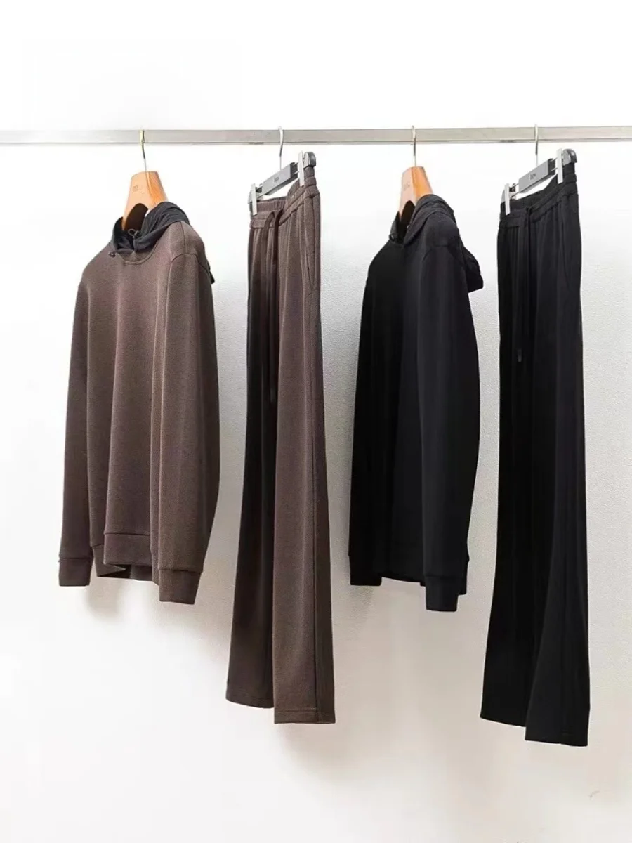 

Мужская вязаная шерстяная толстовка с капюшоном для осени и зимы, спортивная повседневная базовая модель, теплая, современная, стандартной длины, молодежная, модная