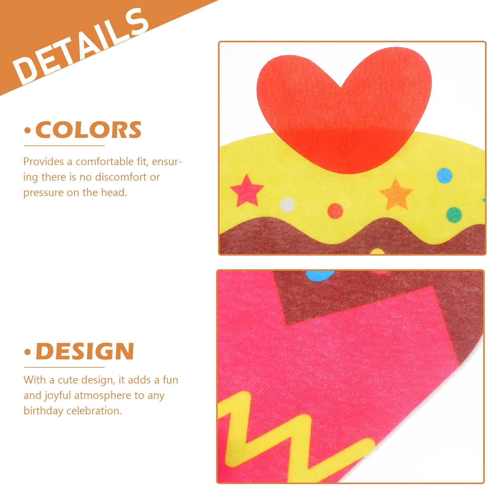 

Birthday Hat Props Hats for Kids Children's Mask Party Headdress Non-woven Fabric Cake