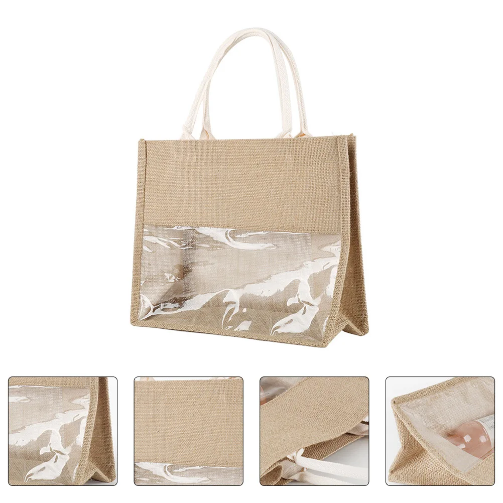 

Linen Handheld Wine Bottle Bag Portable Tote ganizer Pouch Shopping Wedding Strong Flax Storage Reusable Travel Gift Box