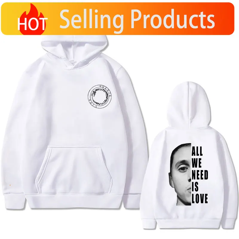 Singer Canserbero All We Need Is Love Double Sided Print Hoodie Men Women Loose Oversized Sweatshirt Male Fashion Black Hoodies